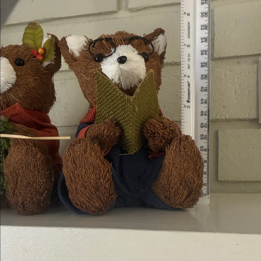 Holiday Fox Figurines with Green and Red Accents - Picture 4 of 9
